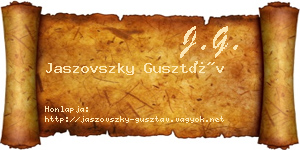 Jaszovszky Gusztáv névjegykártya